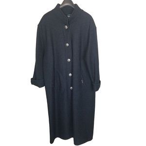 Geiger Collections Austria Womens 44 Black Full Length Button Front Wool Coat